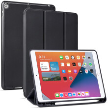 Hoesje voor iPad 9e, 8e en 7e generatie, TPU-achterkant met verstelbare hoeken, magnetische strip voor automatische wake/sleep-functie, roze voor 1