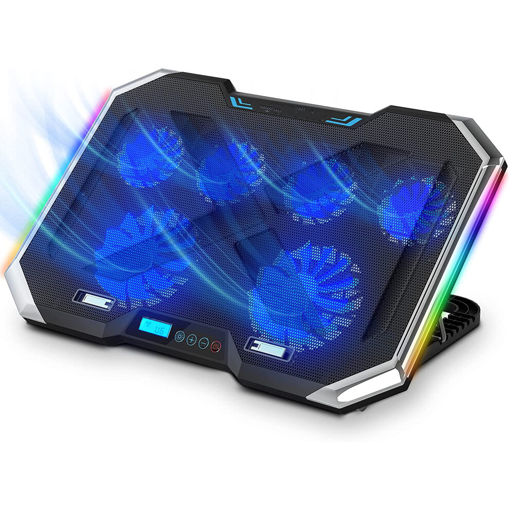 Gaming Laptop Cooler, Adjustable Height For Desktop Or Bed Use, Quiet Operation Ensures Noise-Free Environment, Wide Compatibility Up To 17.3", Rgb Co 9176269923242