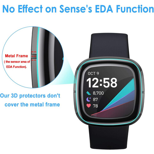 Screen Protector For Fitbit Sense Versa 3, Flexible Tpu Film Ensures High Response Touch Sensitivity, 4-Pack 1