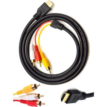 Adattatore da HDMI a RCA, trasmissione audio/video digitale unidirezionale con connettori placcati in oro per dispositivi ad alta definizione.