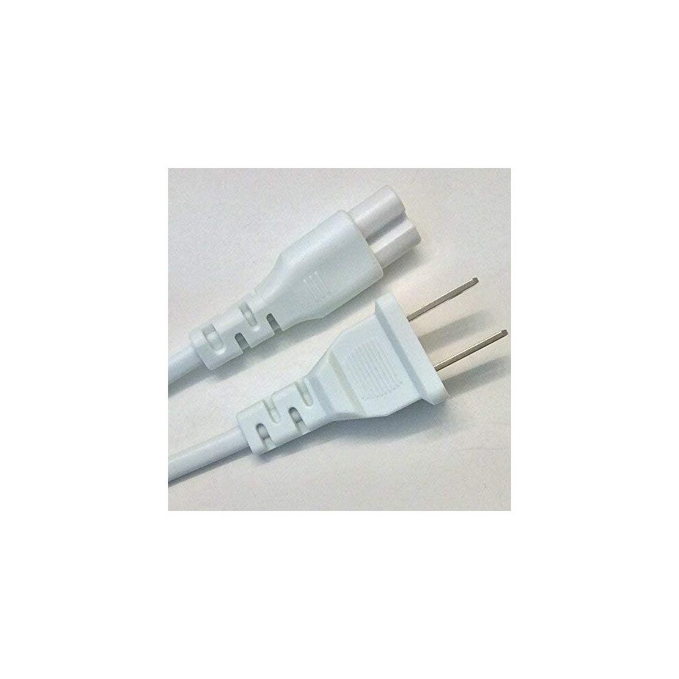 Replacement C7 Cord, Multi-Purpose Usage For All 2 Prong Ac Power Cord Ports, Ul Listed Extension Cord Ensures Safety And Reliability, 5 Ft Cord White 9176269924003