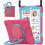 Capa híbrida de silicone à prova de choque para iPad de 10,2 polegadas (9ª/8ª/7ª geração), rosa-azulada, suporte giratório 360, proteção 1