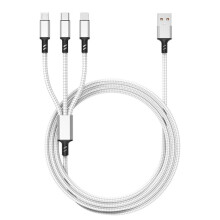 Esperienza di ricarica senza sforzo, cavo di ricarica multifunzione 3 in 1 in fibra di alluminio militare extra lungo, ampia compatibilità con