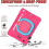 Capa híbrida de silicone à prova de choque para iPad de 10,2 polegadas (9ª/8ª/7ª geração), rosa-azulada, suporte giratório 360, proteção 2