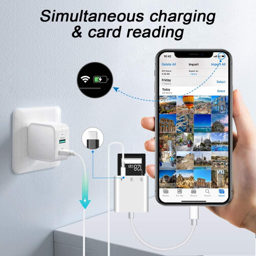 Συσκευή ανάγνωσης κάμερας Lightning σε κάρτα SD με πιστοποίηση Apple MFi, εξαιρετικά 2