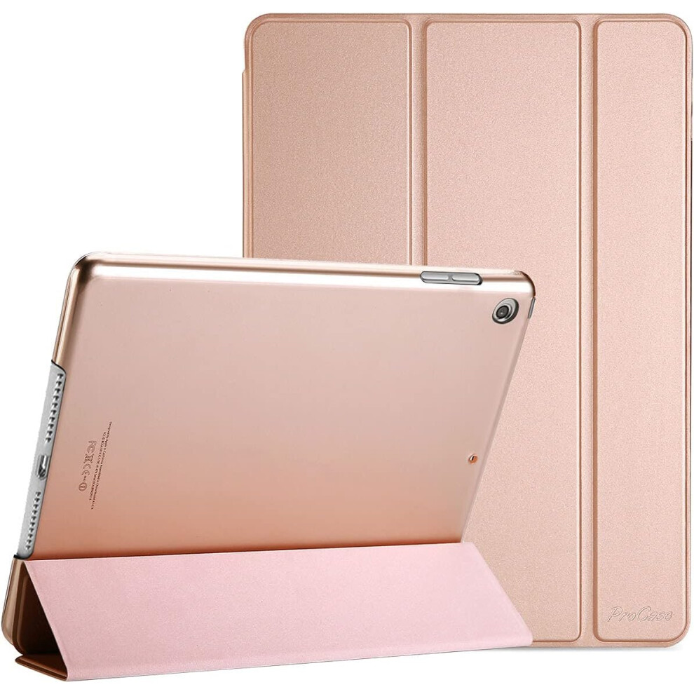 Trifold Stand Case For Ipad 10.2 Inch, Ultra-Slim Translucent Frosted Pc Back Shell Offers Full Access To All Features, Supports Auto Wake/Sleep For 9 9012494524970