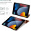Capa protetora para iPad de 10,2 polegadas, com parte traseira em policarbonato fosco translúcido, compatível com Smart Cover e função de 5