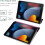 Capa protetora para iPad de 10,2 polegadas, com parte traseira em policarbonato fosco translúcido, compatível com Smart Cover e função de 5