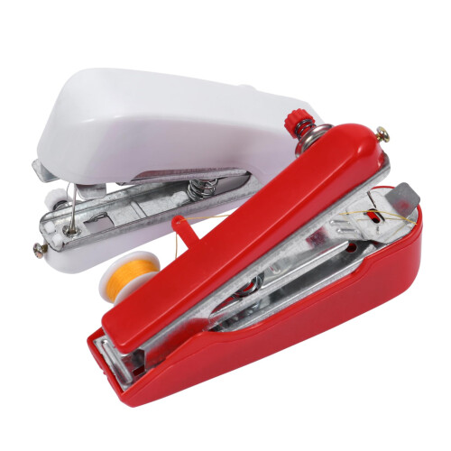 2 Pack Mini Portable Sewing Machine Handheld Manual Stitch Tool for Beginners DIY Fabric Repairs