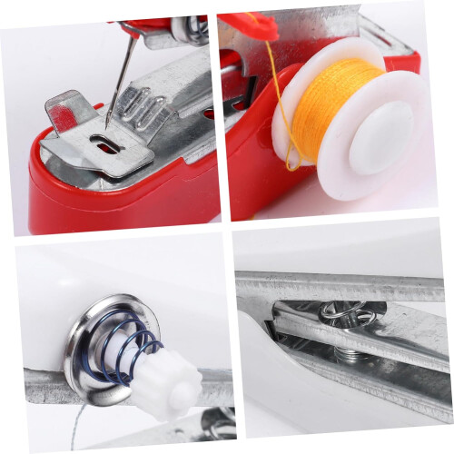 2 Pack Mini Portable Sewing Machine Handheld Manual Stitch Tool for Beginners DIY Fabric Repairs 1