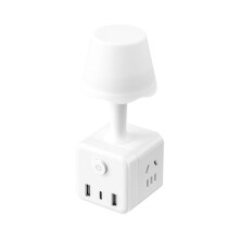 Sød natlampe med USB, kompatibel med stikkontakt, blød og ikke-blændende, multifunktionel sengelampe til soveværelset