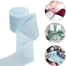 Seewan1Roll chiffon silkebånd, 1,5"x5yd frynsestof, miljøvenlig til bryllupsinvitationer, buketter, dekorationer, gaveindpakning og sløjfer