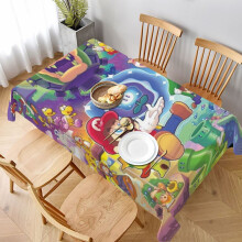 Mario Rectangular Tablecloth Water Resistance Antiwrinkle Spillproof Soft Fabric Table Cloth 60"X90"