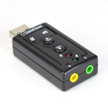 Simyoung 7.1 Channel USB External Sound Card Audio Adapter With Mic - Plug and Play Compatibility - Supports Virtual 3D Sound - Black