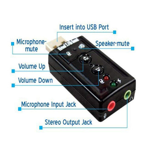 Εξωτερικός προσαρμογέας κάρτας ήχου USB Simyoung7.1 Channel με μικρόφωνο - Συμβατότητα plug and 2