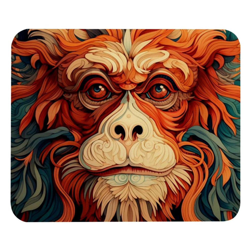 Printing Monkey R Mouse Pad, 8.3''X9.8'', Non-Slip Rubber Base, Square Desk Pad For Laptop, Gaming, School, Office, Home 9773935910959