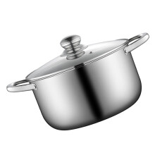 Duurzaam kookgerei, praktisch keukengerei, roestvrijstalen soeppan met deksel, kookglas