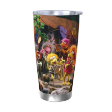 Vaso térmico Fraggle Rock de 20 oz, taza de viaje de café de acero inoxidable con aislamiento al vacío, taza de café de viaje con tapa, taza