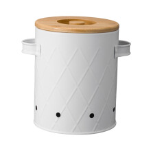 Contenitore per patate CUTICATE con coperchio ermetico, ideale per la cucina, colore bianco, di medie dimensioni.