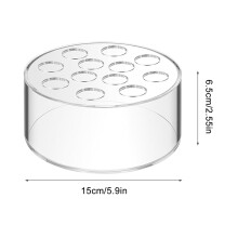 Circular Leak-Proof Clear Acrylic Flower Vase With 16 Holes Low-Profile Cylinder Floral Centerpiece For Table Home