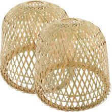 2 buc abajur țesut din bambus, stil rustic, abajur din bambus, pandantiv, capac pentru lampă, accesoriu pentru lampă