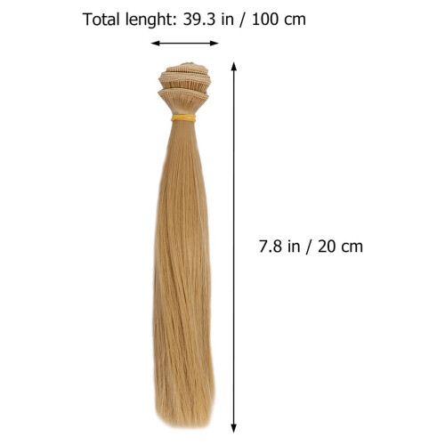 Kit com 6 mechas de cabelo sintético liso para confecção de perucas de boneca. 2