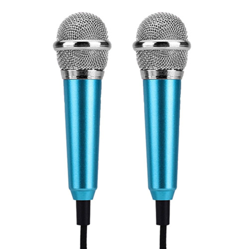 2 Handheld Studio Mics - High Quality Recording (Blue)