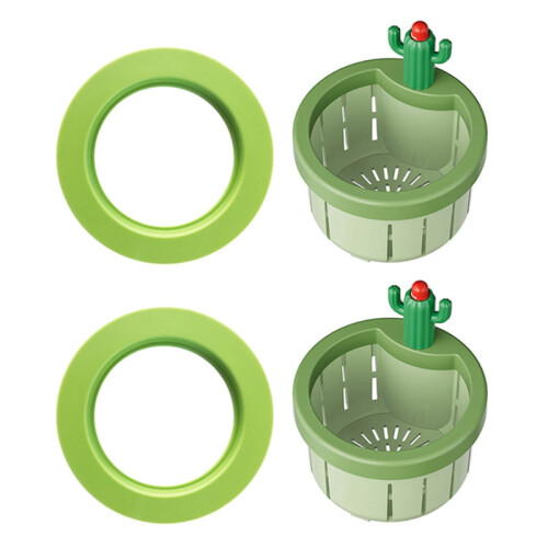 Cactus Kitchen Sink Drain Strainer,Cactus Sink Strainer, Multi-Functional Cactus Sink Draining Basket Filter 2pcs