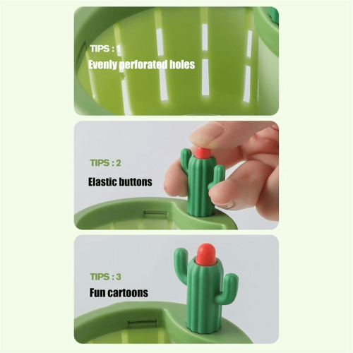 Cactus Kitchen Sink Drain Strainer, Press Automatic Dumping Basket 2
