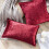 Phantoscope Patterned Velvet Tailored Edge Decorative Throw Pillow, 20" x 20", Red, 2 Pack 3