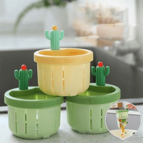 Cactus Kitchen Sink Drain Strainer, Press Automatic Dumping Basket 1