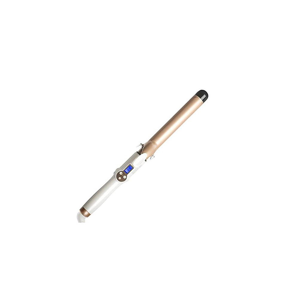 Curling Iron with LCD Ceramic Rotating Barrel for Professional Uniform Curls, 19mm EU Plug