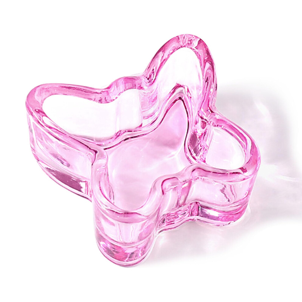 Glass Dappen Dish with Lid for Acrylic Nails, 15ml Lotus Shaped Mixing Bowl, Easy Clean Glass Holder