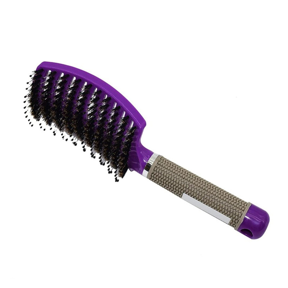 Detangling Hair Brush for Wet and Curly Hair with Gentle Scalp Massage and Non Slip Grip Purple