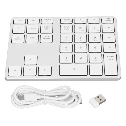 Bluetooth Extended Keypad Ergonomic Tilt Design, Rechargeable Numeric Pad For MacOS Shortcut Keys