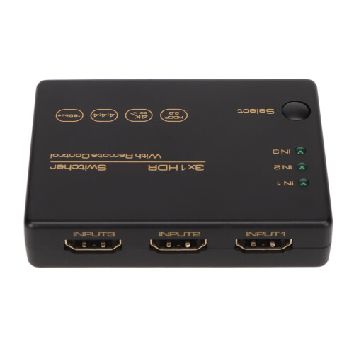 Advanced Hdmi Switch For Seamless Entertainment, Automatic Switch With Remote Control, Plug And Play 3 In 1 Out Selector, Support 4K Resolution, Wide 2