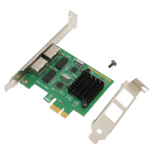 Adaptor PCIe Gigabit Ethernet dual bazat pe chipset RTL8111G cu compatibilitate Wide OS, plug and play, gata pentru servere, routere, firewall-uri