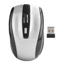 Draadloze optische muis, comfortabele grip voor gebruik de hele dag door, zes knoppen voor verhoogde productiviteit.