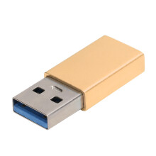 Adaptateur élégant et luxueux en or, adaptateur USB A vers USB C mâle pour une connectivité optimale des appareils, convertisseurs en alliage