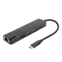USB C Multiport Adapter 5 In 1 Docking Station, HDMI 4K Support Gigabit Ethernet Network Port Type C To USB Hub With Dual USB 3.0 Ports For MacBook