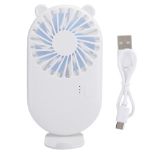 Ventilator ușor și drăguț, portabil, reîncărcabil prin USB, cu 3 viteze, reglabil, silențios, pentru birou, exterior, alb, albastru