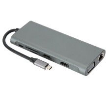 USB C Hub For Dual Monitor Setup, Triple Display Docking Station With 4K HDMI VGA Ports And 100W Fast Charging For MacBook And Type C Laptops