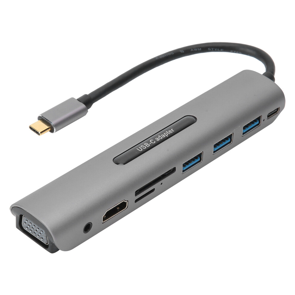Elegant Multiport Usb C Hub, Your Ultimate Companion For Seamless High-Speed File Transfer And 4K Display, Featuring Hdmi Port, Vga Port, Power 9773935241282