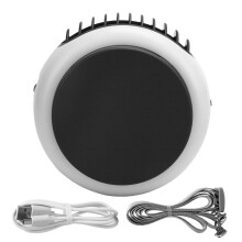 Ventilator de birou ultrasubțire, alb, cu baterie reîncărcabilă și două viteze, pentru un confort sporit oriunde