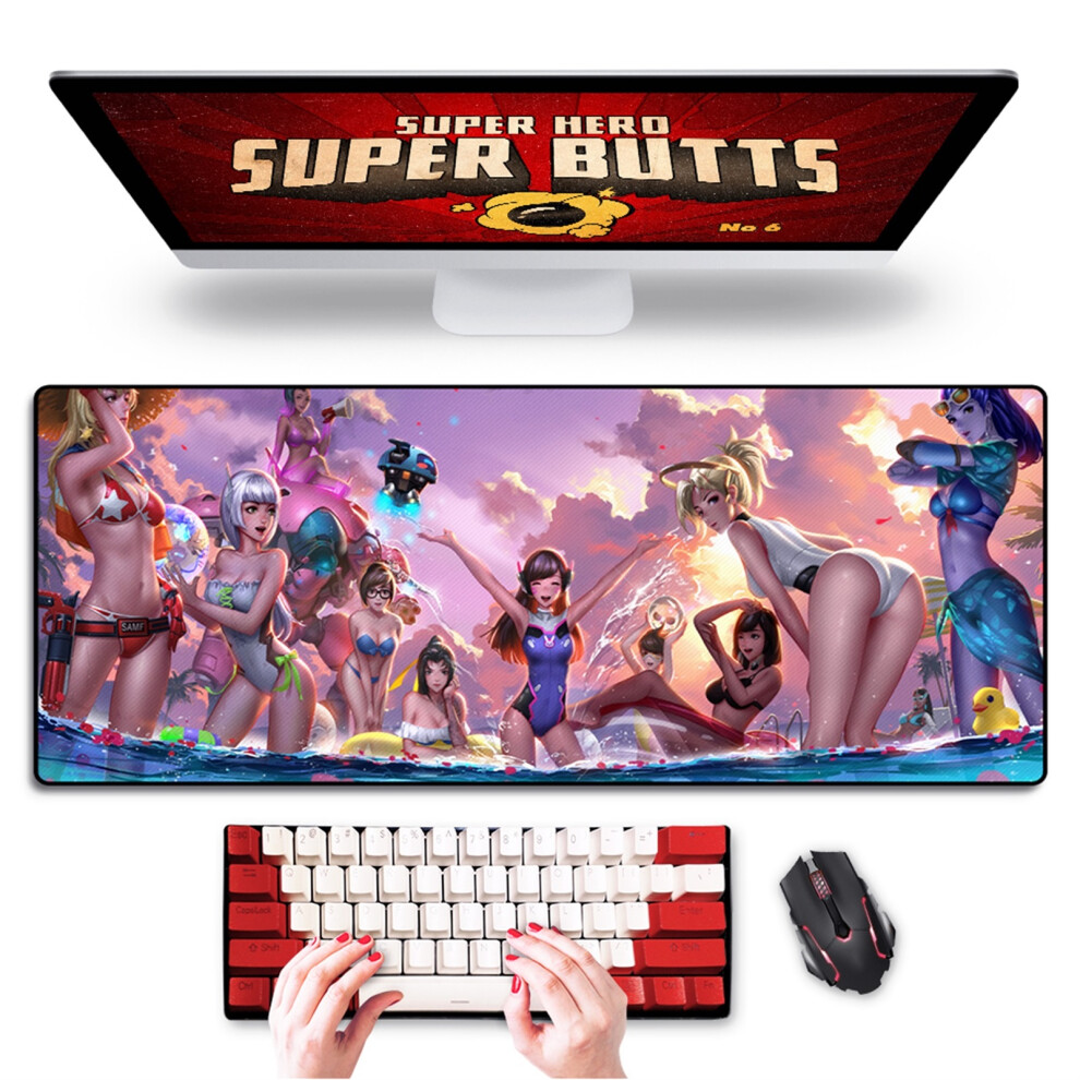 Eco-Friendly Material Mouse Pad, Anti-Fraying Stitched Edges And Washable Anti-Slip Surface, Colorful Patterns For Extended Desk Pad With Personalized 9147006735473