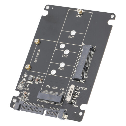 Gabinete com suporte para reversão SATA para SSD M.2NGFF com chave B&M para conversor de disco rígido SATA de 2,5 polegadas, superfície resistente 2