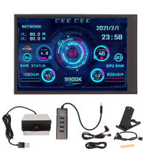 Multi Monitoring 3.5Inch Mini Screen, Convenient Connection & One Click Operation For Your PC Temperature Display