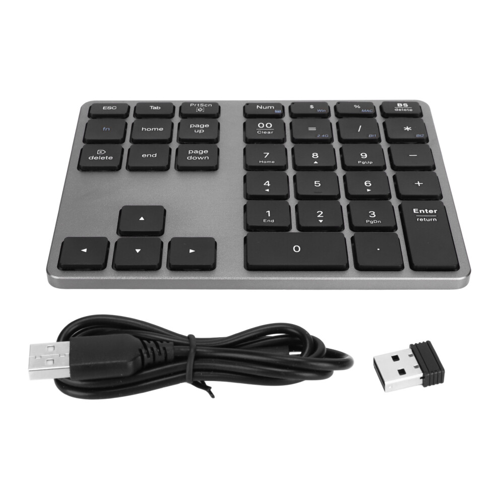 Slim Aluminum Profile Wireless Keypad, Bluetooth Number Pad Ergonomic Tilt Design For Macos And Windows 9147006721438