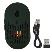 Draadloze muis met instelbare DPI voor laptop, energiezuinige computermuis met hol ontwerp en RGB-achtergrondverlichting, stille muis met 6 knoppen,