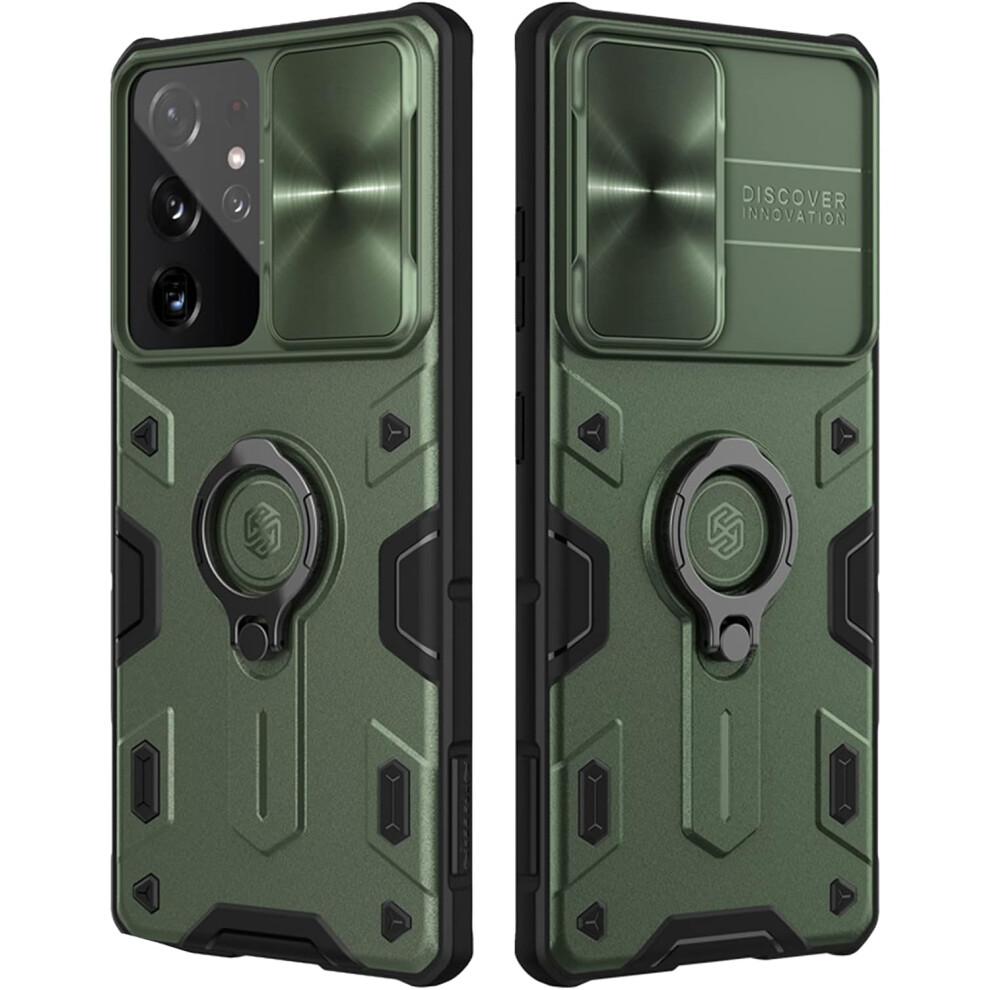 Samsung S21 Ultra Case, Slide Camera Lens Cover 360 Rotate Ring Kickstand, Anti-Slip Bumpers Shockproof Military-Grade Case, Designed For Samsung 9012494631111